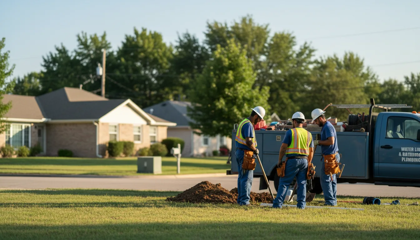 Residential water line and bathroom plumbing service in Browns, IL